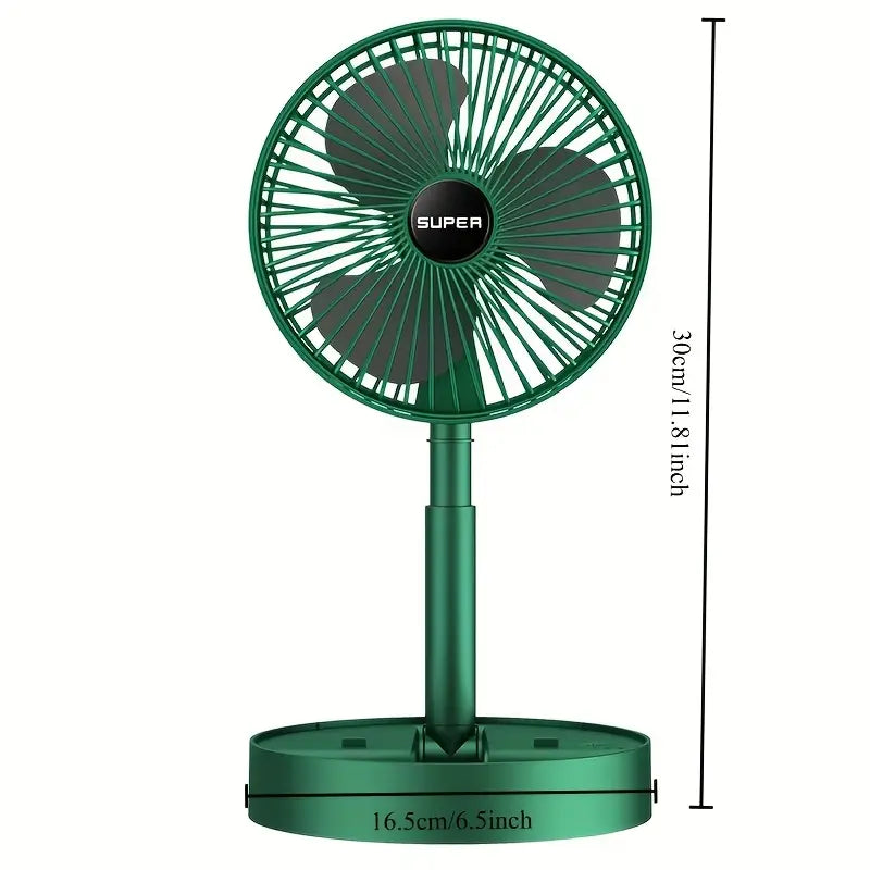 USB Rechargeable Portable Telescopic Folding Fan -3 Speeds Adjustable speed and Height Fan ( Free Shipping )