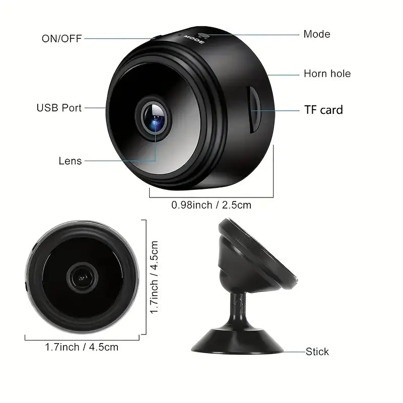 (40% off )   A9 Wireless Mini Surveillance Camera – 480P HD, Night Vision, WiFi Remote Access, Motion Detection