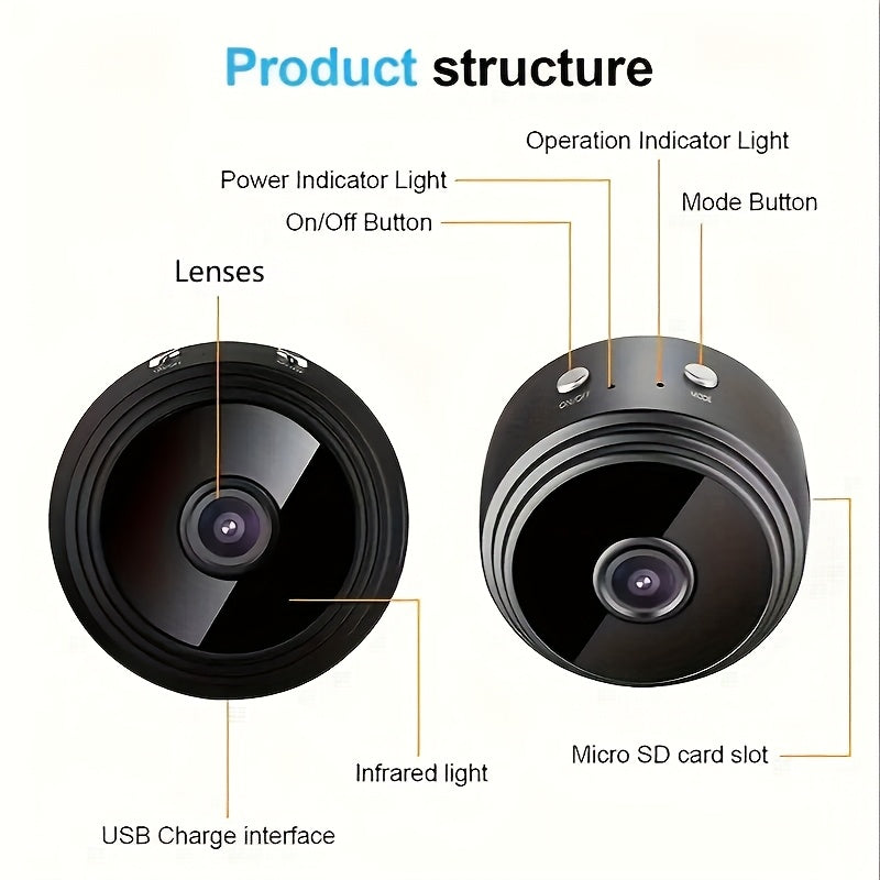 (40% off )   A9 Wireless Mini Surveillance Camera – 480P HD, Night Vision, WiFi Remote Access, Motion Detection