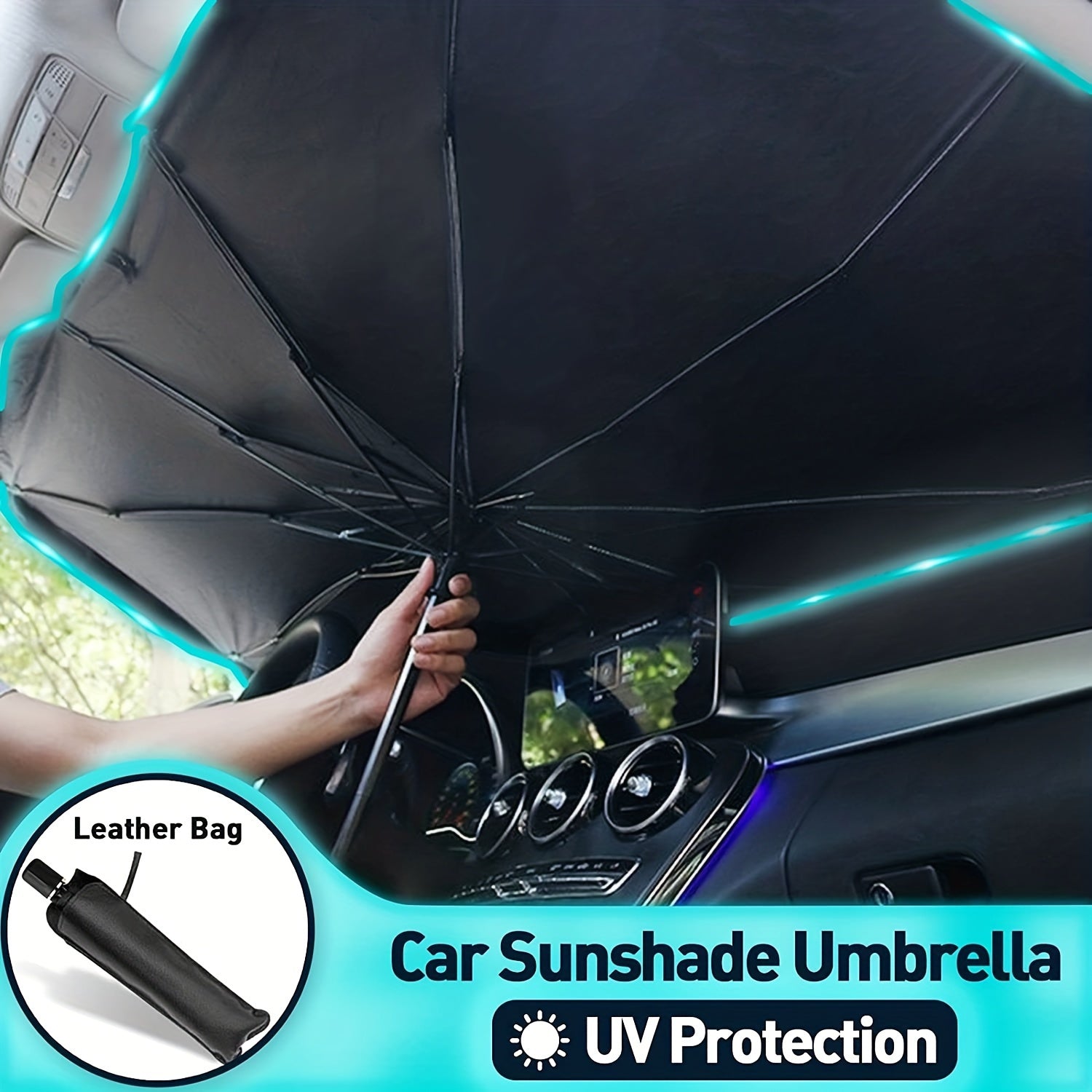 2025 Foldable Car Windshield Sunshade Umbrella – UV & Heat Protection for Front Windows, Universal Fit for All Cars