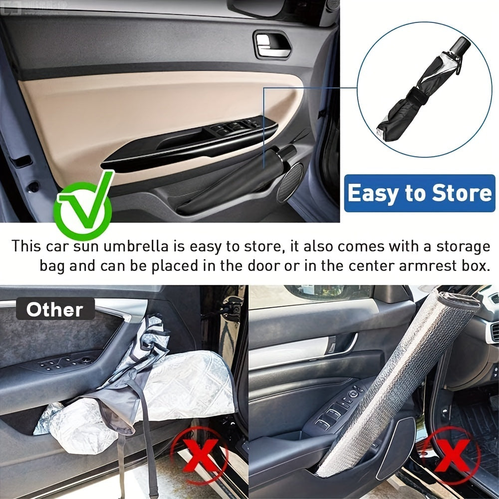 2025 Foldable Car Windshield Sunshade Umbrella – UV & Heat Protection for Front Windows, Universal Fit for All Cars